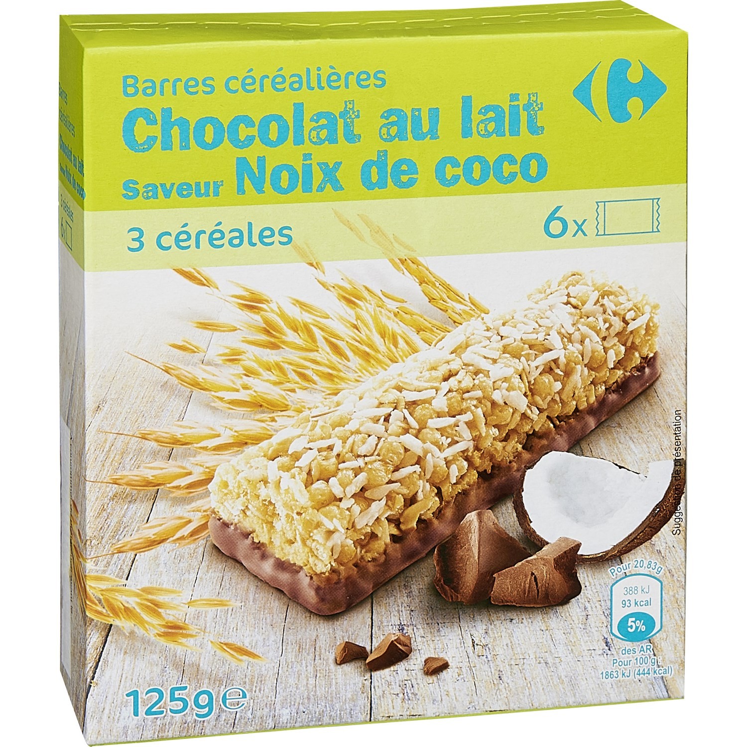 Carrefour Coconut Chocolate Bars 6x21g