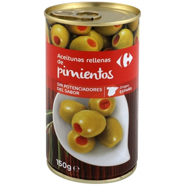Carrefour España Aceitunas rellenas de pimientos Olives Stuffed With Peppers 350g