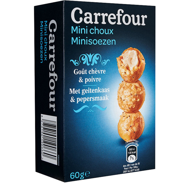 Carrefour Mini Choux Stuffed With Goat Cheese And Pepper 60g