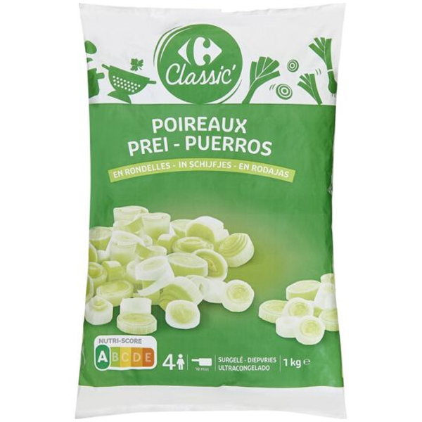 Carrefour Sliced Leeks 1kg 4 personnes