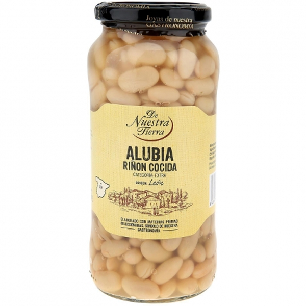 De Nuestra Tierra Alubia ri&ntilde;&oacute;n cocida  Cooked White Beans Category Extra   570g