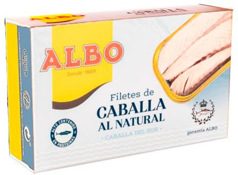 Albo Filetes de caballa al natural Natural Mackerel Fillets 125g