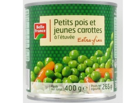 Belle France Extra Fine Garden Peas And Young Carrots - Small Can 400g