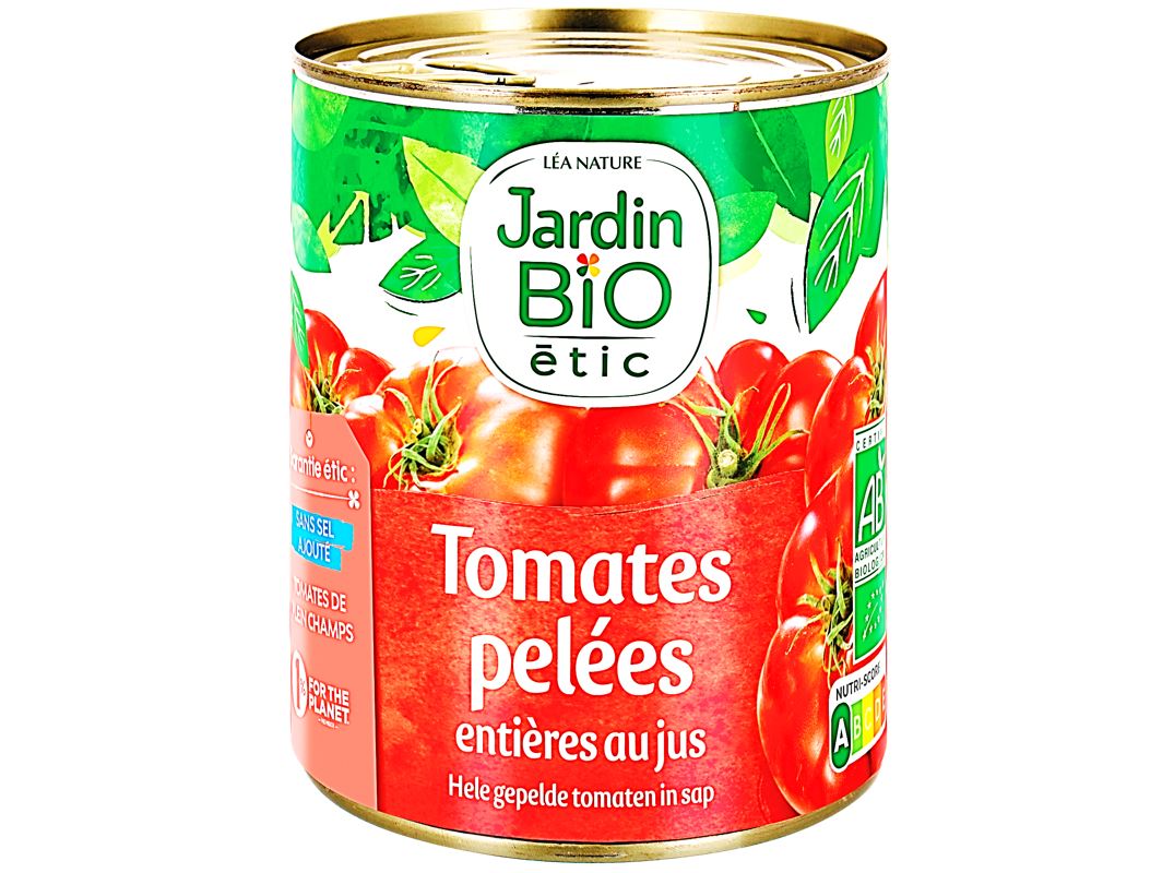 Jardin Bio Whole Peeled Tomatoes in Juice 800g