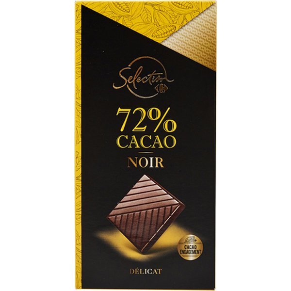 Carrefour Chocolat noir 72% cacao 80g