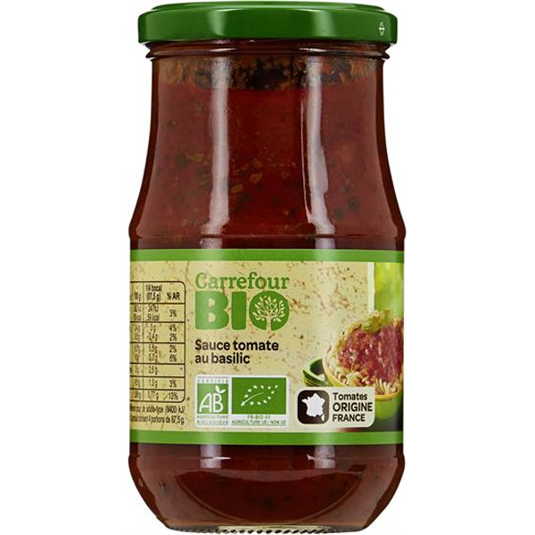 Carrefour Sauce tomate au basilic BIO 350g