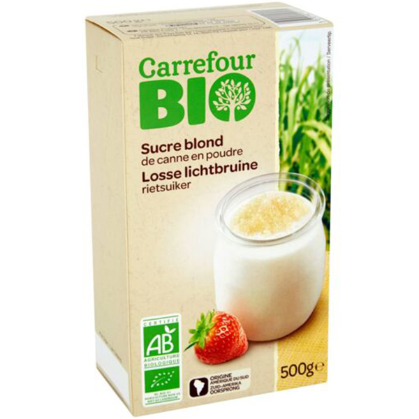 Carrefour Sucre blond de canne en poudre BIO 500g