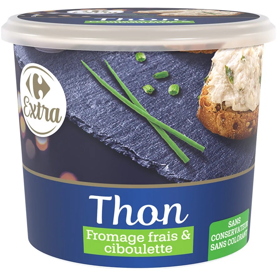 Carrefour Thon fromage frais & ciboulette 140g