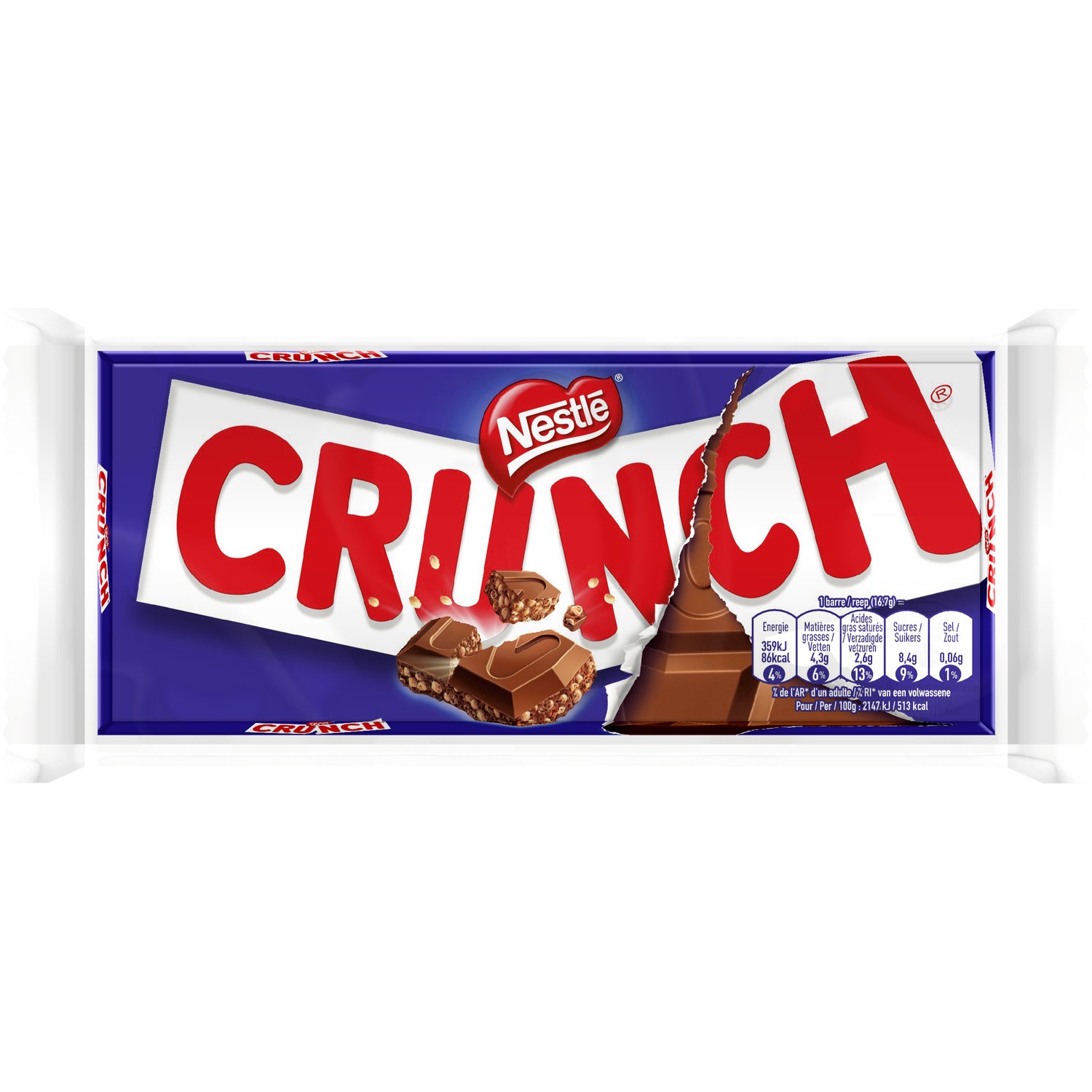 Crunch  Chocolat au lait et céréales 2x100g