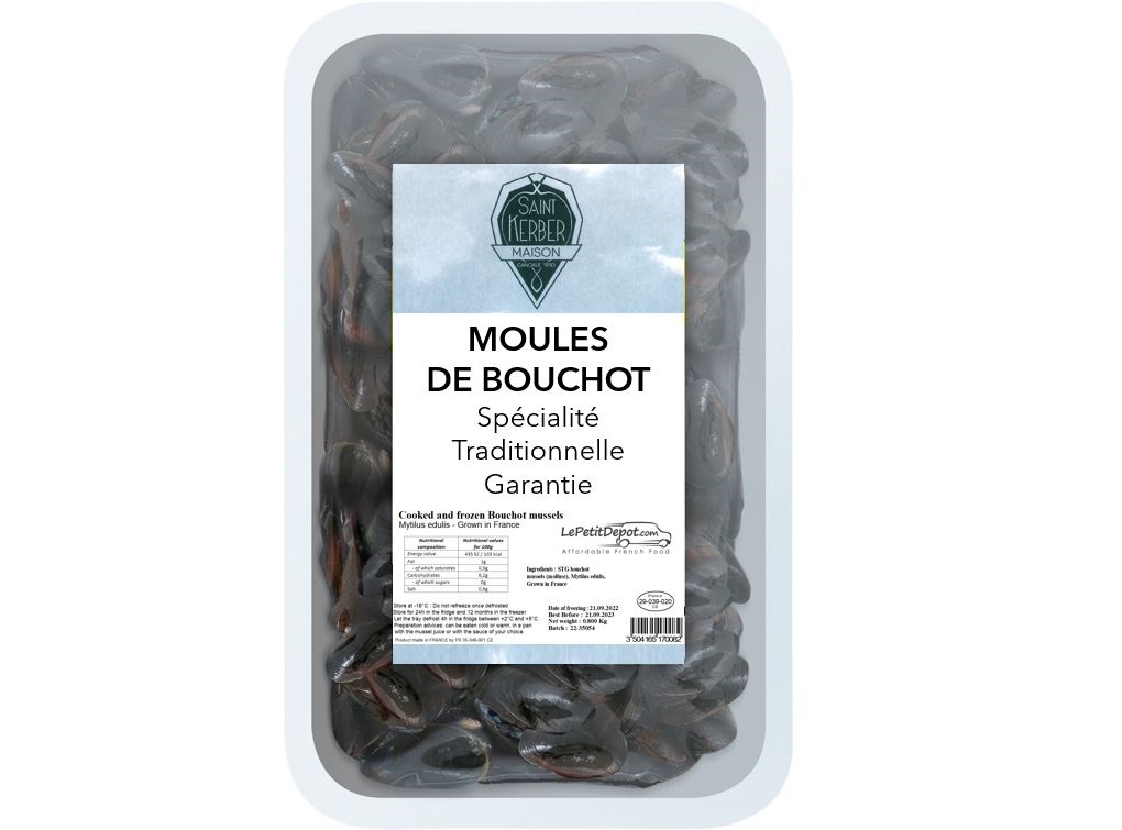 Parcs de Saint Kerber Moules de Bouchot pré-cuites surgelées 800g