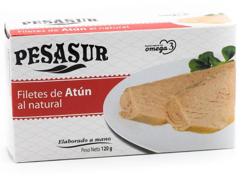 Pesasur Filetes de atún al natural Filets de thon au naturel 120g