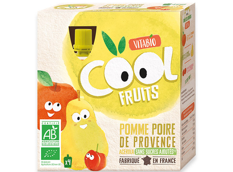 Vitabio Cool fruits pomme poire BIO 4x90g